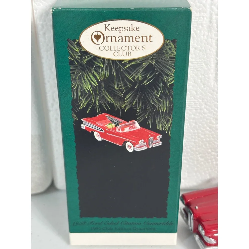 1958‎ Ford Edsel Convertible Hallmark Keepsake Ornament Collector Club 1995 Red